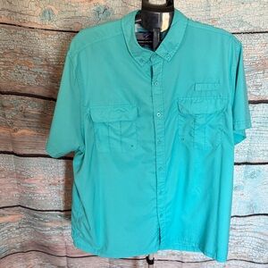 Men's Aqua Casual Button Down Shirt
